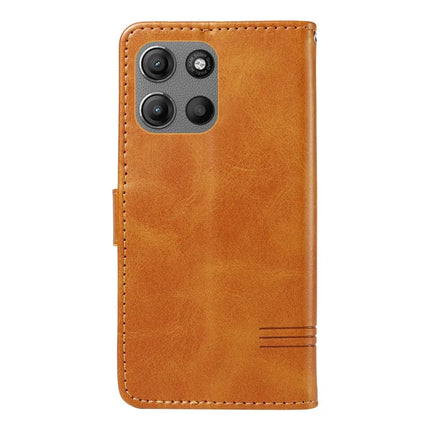 For Motorola Moto G15 4G Wallet Case T-Shape Lines Leather Phone Cover Stand