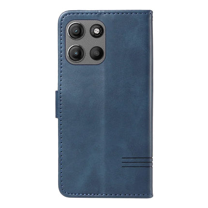 For Motorola Moto G15 4G Wallet Case T-Shape Lines Leather Phone Cover Stand