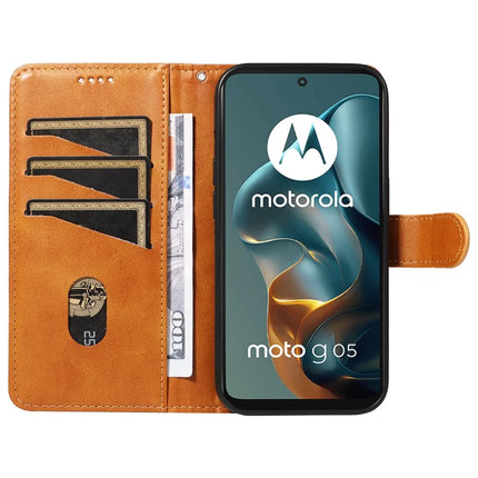 For Motorola Moto G05 4G Wallet Case T-Shape Lines Leather Phone Cover Stand