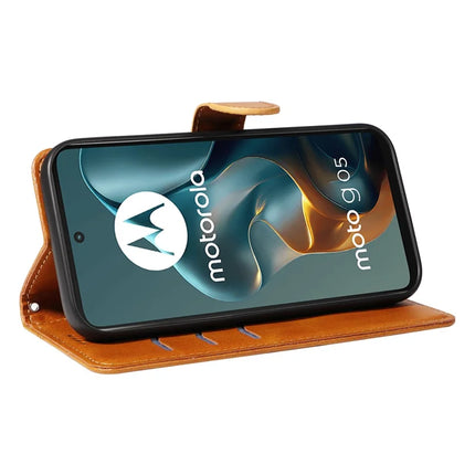 For Motorola Moto G05 4G Wallet Case T-Shape Lines Leather Phone Cover Stand