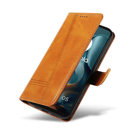 For Motorola Moto G05 4G Wallet Case T-Shape Lines Leather Phone Cover Stand
