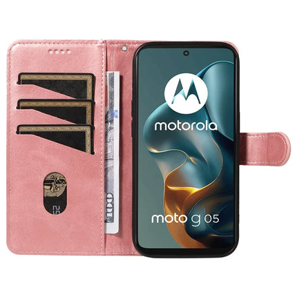 For Motorola Moto G05 4G Wallet Case T-Shape Lines Leather Phone Cover Stand