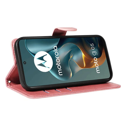 For Motorola Moto G05 4G Wallet Case T-Shape Lines Leather Phone Cover Stand