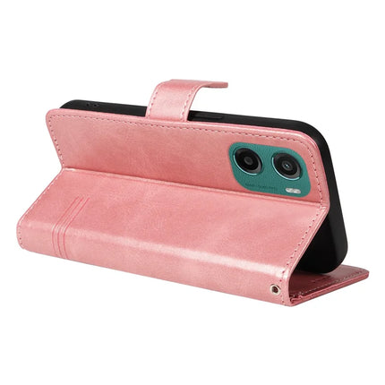 For Motorola Moto G05 4G Wallet Case T-Shape Lines Leather Phone Cover Stand