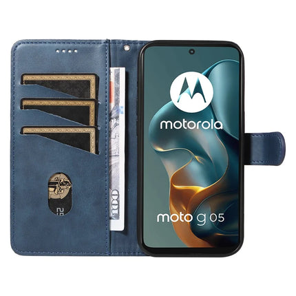 For Motorola Moto G05 4G Wallet Case T-Shape Lines Leather Phone Cover Stand