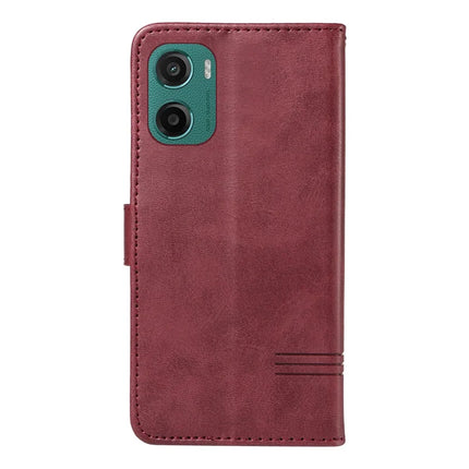 For Motorola Moto G05 4G Wallet Case T-Shape Lines Leather Phone Cover Stand
