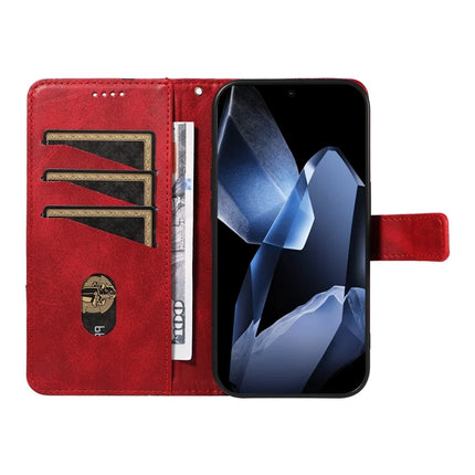 For OnePlus 13 Leather Case Geometric Line Design Wallet Phone Cover with Wrist Strap