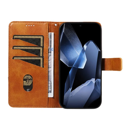 For OnePlus 13 Leather Case Geometric Line Design Wallet Phone Cover with Wrist Strap