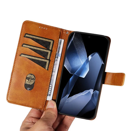 For OnePlus 13 Leather Case Geometric Line Design Wallet Phone Cover with Wrist Strap