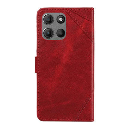 For Motorola Moto G15 Power 4G / Motorola Moto G15 4G Leather Case Geometric Line Design Wallet Phone Cover with Wrist Strap