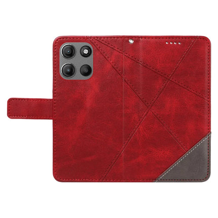 For Motorola Moto G15 Power 4G / Motorola Moto G15 4G Leather Case Geometric Line Design Wallet Phone Cover with Wrist Strap