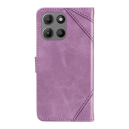 For Motorola Moto G15 Power 4G / Motorola Moto G15 4G Leather Case Geometric Line Design Wallet Phone Cover with Wrist Strap