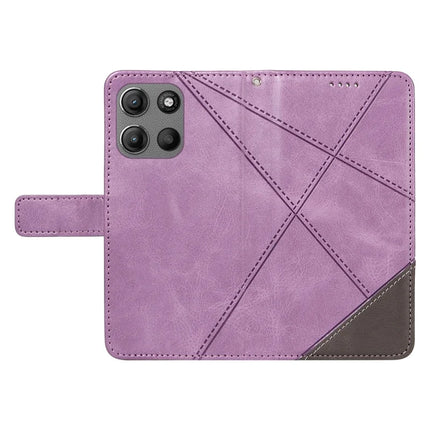For Motorola Moto G15 Power 4G / Motorola Moto G15 4G Leather Case Geometric Line Design Wallet Phone Cover with Wrist Strap
