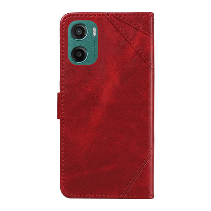 For Motorola Moto G05 4G Leather Case Geometric Line Design Wallet Phone Cover with Wrist Strap