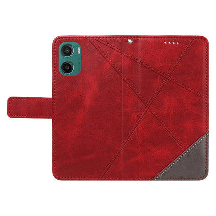 For Motorola Moto G05 4G Leather Case Geometric Line Design Wallet Phone Cover with Wrist Strap