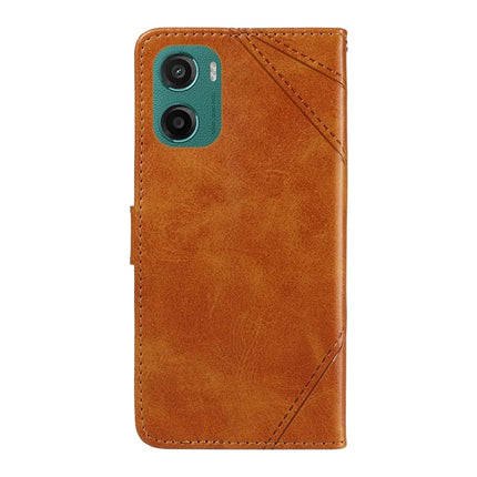 For Motorola Moto G05 4G Leather Case Geometric Line Design Wallet Phone Cover with Wrist Strap