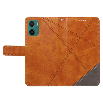 For Motorola Moto G05 4G Leather Case Geometric Line Design Wallet Phone Cover with Wrist Strap