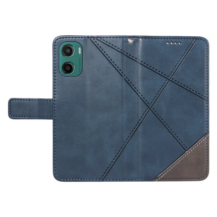 For Motorola Moto G05 4G Leather Case Geometric Line Design Wallet Phone Cover with Wrist Strap