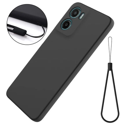 For Motorola Moto E15 4G / Motorola Moto G05 4G Case Liquid Silicone Phone Back Cover with Hand Strap