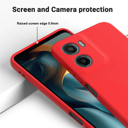 For Motorola Moto E15 4G / Motorola Moto G05 4G Case Liquid Silicone Phone Back Cover with Hand Strap