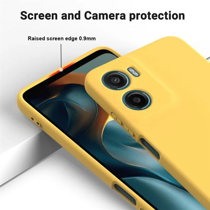 For Motorola Moto E15 4G / Motorola Moto G05 4G Case Liquid Silicone Phone Back Cover with Hand Strap