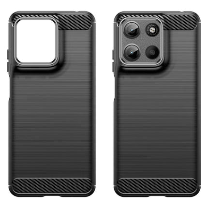 For Motorola Moto G15 4G Case Protective Phone Cover Carbon Fiber Texture Brushed