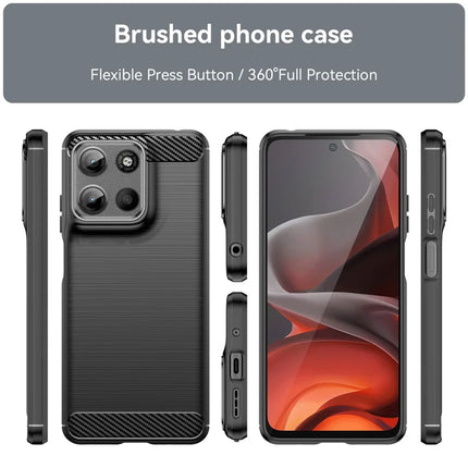 For Motorola Moto G15 4G Case Protective Phone Cover Carbon Fiber Texture Brushed