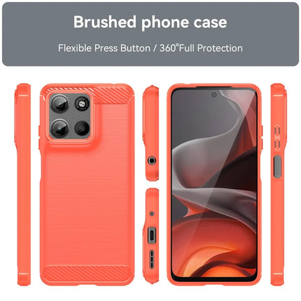 For Motorola Moto G15 4G Case Protective Phone Cover Carbon Fiber Texture Brushed