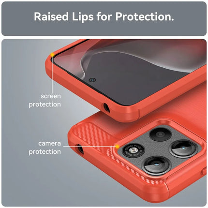 For Motorola Moto G15 4G Case Protective Phone Cover Carbon Fiber Texture Brushed