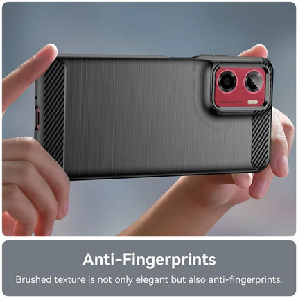 For Motorola Moto E15 4G / G05 4G Case Protective Phone Cover Carbon Fiber Texture Brushed