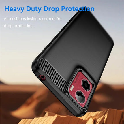 For Motorola Moto E15 4G / G05 4G Case Protective Phone Cover Carbon Fiber Texture Brushed
