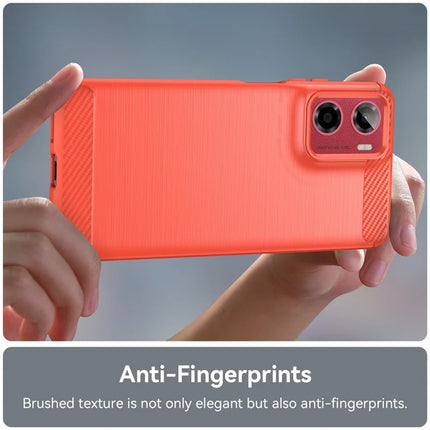 For Motorola Moto E15 4G / G05 4G Case Protective Phone Cover Carbon Fiber Texture Brushed