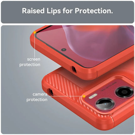 For Motorola Moto E15 4G / G05 4G Case Protective Phone Cover Carbon Fiber Texture Brushed