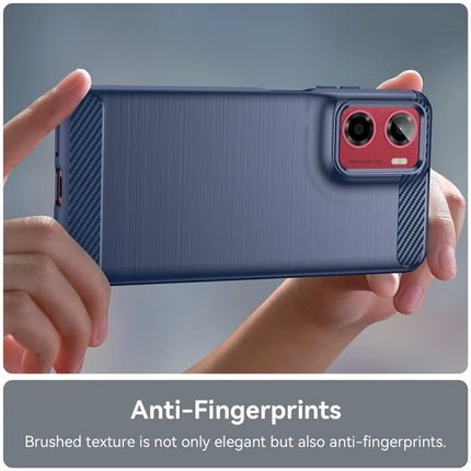 For Motorola Moto E15 4G / G05 4G Case Protective Phone Cover Carbon Fiber Texture Brushed