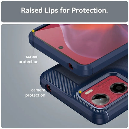 For Motorola Moto E15 4G / G05 4G Case Protective Phone Cover Carbon Fiber Texture Brushed