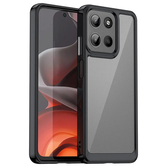 For Motorola Moto G15 4G TPU + Acrylic Protective Clear Phone Cover - Black