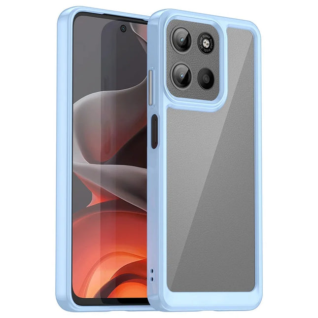 For Motorola Moto G15 4G TPU + Acrylic Protective Clear Phone Cover - Blue