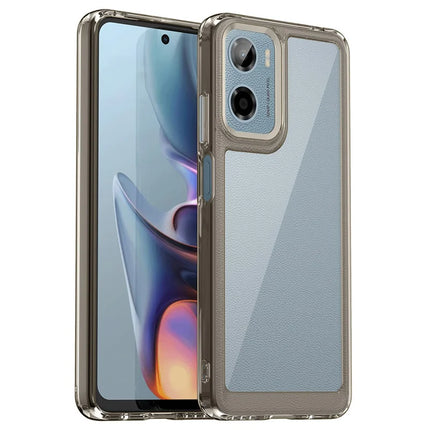 For Motorola Moto E15 4G / G05 4G Case TPU + Acrylic Protective Clear Phone Cover - Transparent Grey