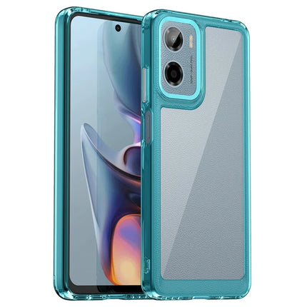 For Motorola Moto E15 4G / G05 4G Case TPU + Acrylic Protective Clear Phone Cover - Transparent Blue