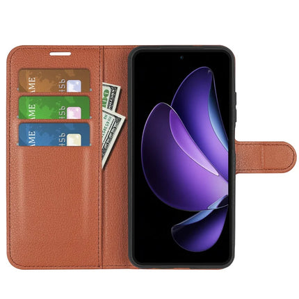 For Oppo Reno13 F 5G Case Litchi Texture Shockproof Leather Wallet Phone Cover