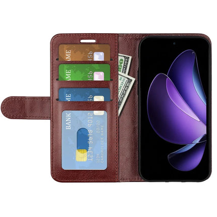 For Oppo Reno13 F 5G Wallet Case Crazy Horse Texture Stand Leather Phone Cover