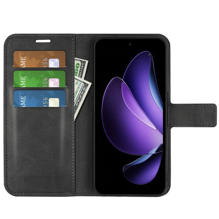 For Oppo Reno13 F 5G Stand Case Anti-Scratch Calf Texture Leather Phone Cover