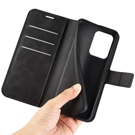 For Oppo Reno13 F 5G Stand Case Anti-Scratch Calf Texture Leather Phone Cover