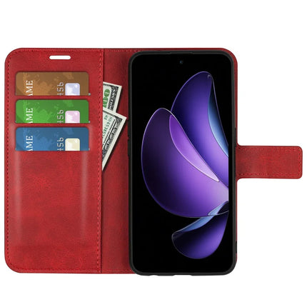 For Oppo Reno13 F 5G Stand Case Anti-Scratch Calf Texture Leather Phone Cover