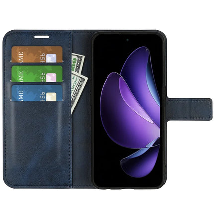 For Oppo Reno13 F 5G Stand Case Anti-Scratch Calf Texture Leather Phone Cover