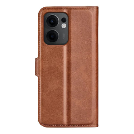 For Oppo Reno13 F 5G Stand Case Anti-Scratch Calf Texture Leather Phone Cover
