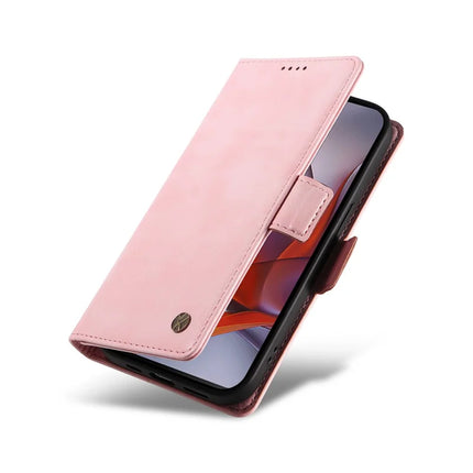 YIKATU YK-007 For Motorola Moto G75 5G Case Side Buckle PU Leather Phone Cover Litchi Texture