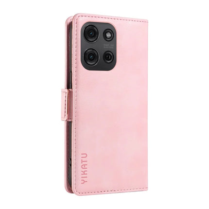 YIKATU YK-007 For Motorola Moto G75 5G Case Side Buckle PU Leather Phone Cover Litchi Texture