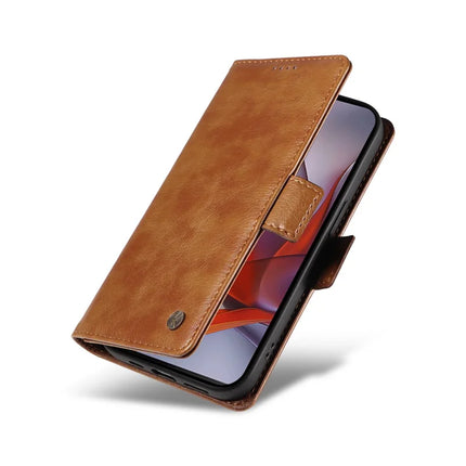 YIKATU YK-007 For Motorola Moto G75 5G Case Side Buckle PU Leather Phone Cover Litchi Texture