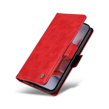 YIKATU YK-007 For Motorola Moto G75 5G Case Side Buckle PU Leather Phone Cover Litchi Texture